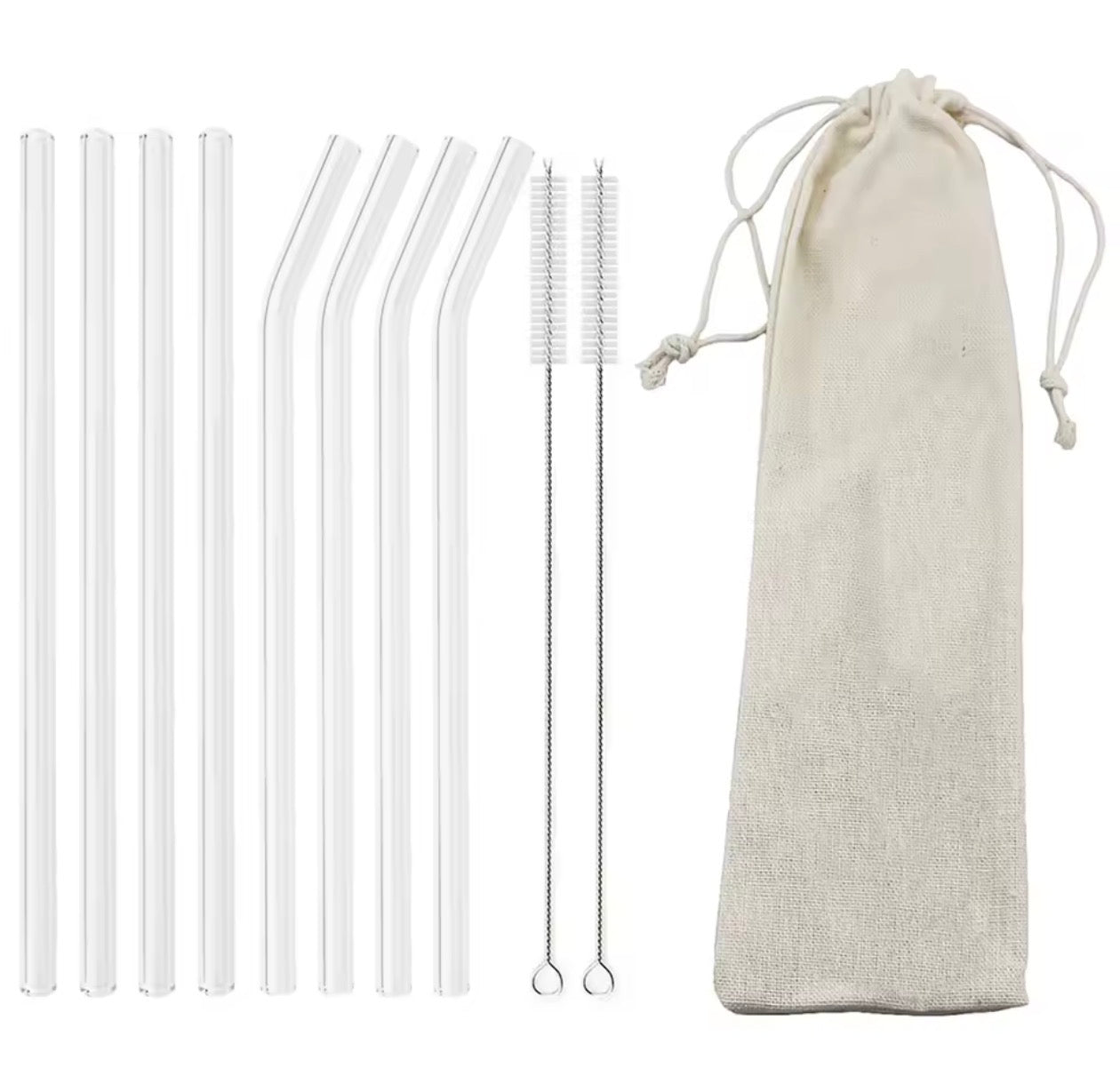 8pc Glass straws